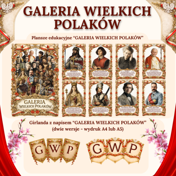 Galeria Wielkich Polaków - PAKIET (plansze edukacyjne + girlanda)