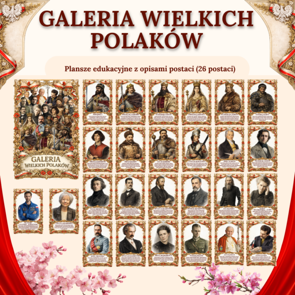 Galeria Wielkich Polaków - PAKIET (plansze edukacyjne + girlanda)