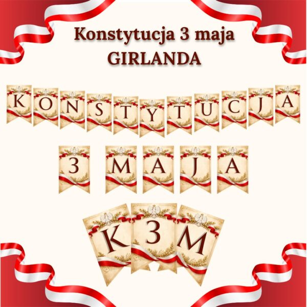 3 Pakiet Konstytucja 3 maja (plansze edukacyjne + girlanda + dyplomy)
