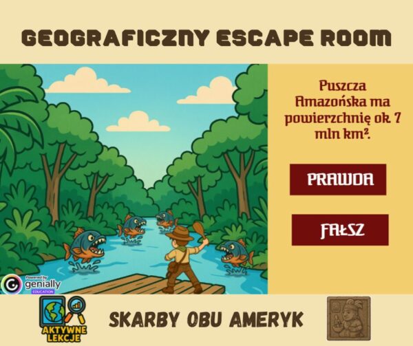Escape Room Ameryka – Skarby obu Ameryk (klasa 8)