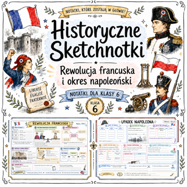 Sketchnotki Historia klasa 6 – Rewolucja francuska i okres napoleoński