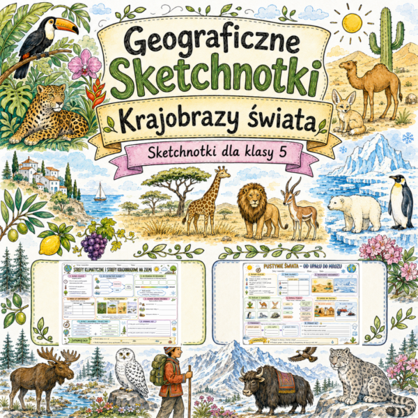 Sketchnotki Geografia klasa 5 – Krajobrazy świata