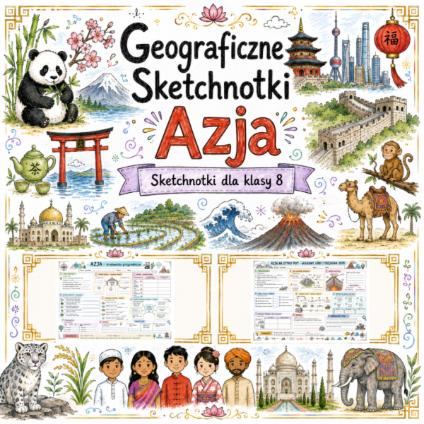 Sketchnotki Geografia klasa 8 – Azja