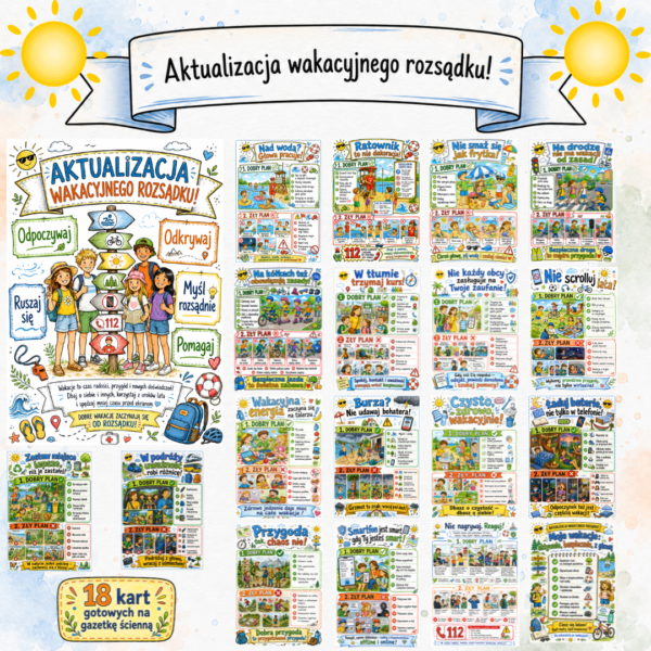 2 Bezpieczne wakacje - Aktualizacja wakacyjnego rozsądku! (plansze edukacyjne)