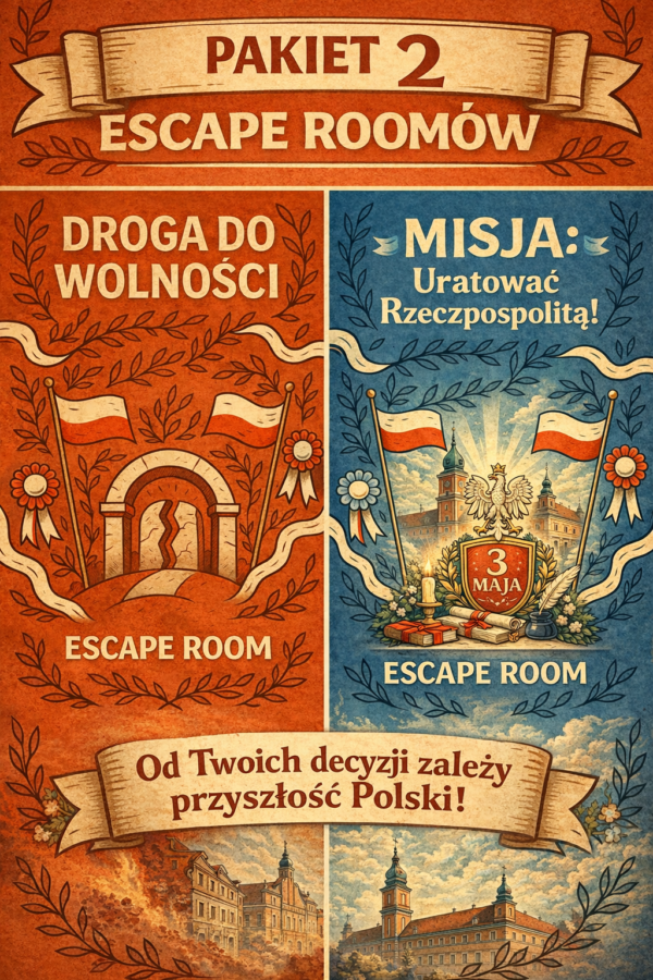 Pakiet 2 escape roomów w Polsce