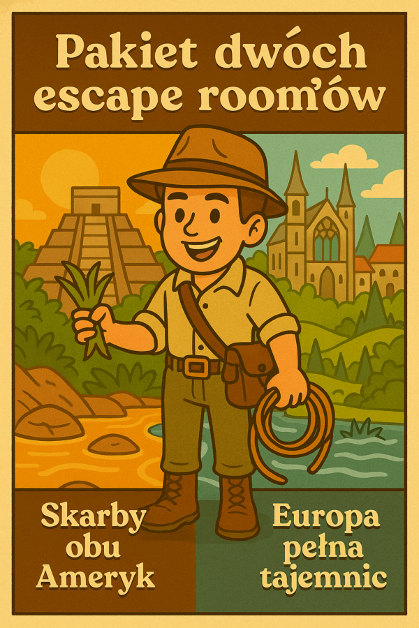 Plakat-Ameryki-Europa Pakiet escape roomów z geografii – Europa i Ameryki