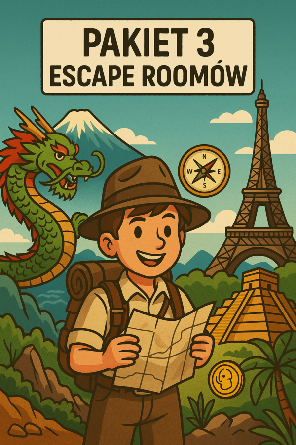 Plakat-Ameryki-Europa-Azja Pakiet escape roomów z geografii – Europa, Azja i Ameryki