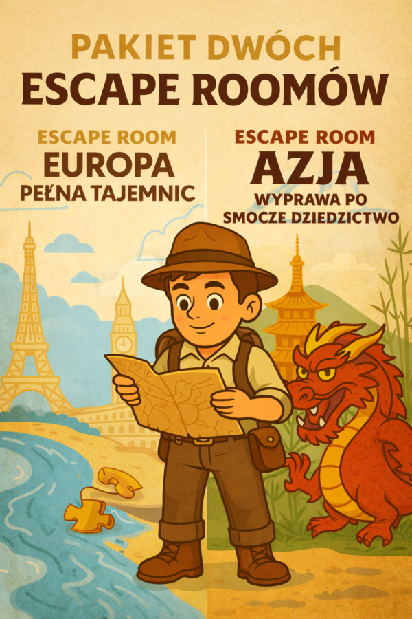 Plakat-Europa-Azja Pakiet escape roomów z geografii – Europa i Azja