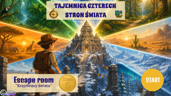 Pakiet escape roomów z geografii – Ameryki, Krajobrazy Świata i Polska
