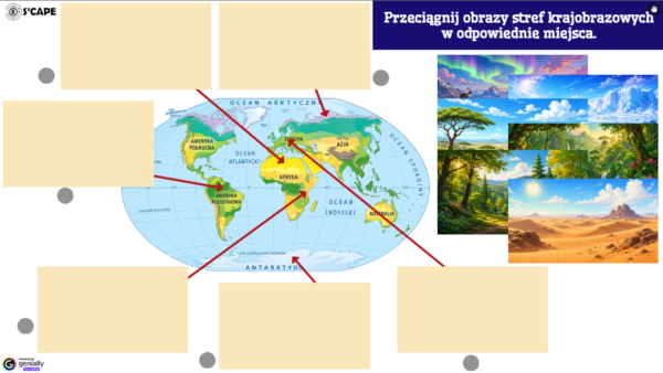 Pakiet escape roomów z geografii – Ameryki, Krajobrazy Świata i Polska