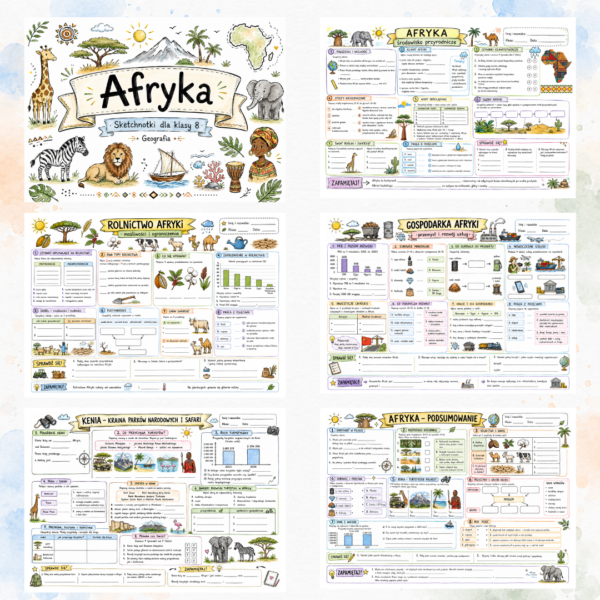 Sketchnotki Geografia klasa 8 – Afryka