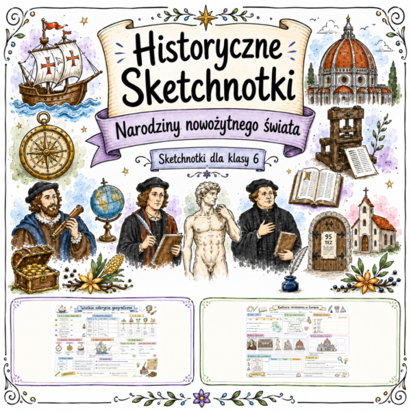 Sketchnotki Historia klasa 6 – Narodziny nowożytnego świata