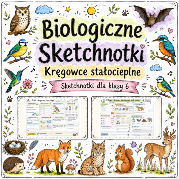 Sketchnotki Biologia klasa 6 – Kręgowce stałocieplne
