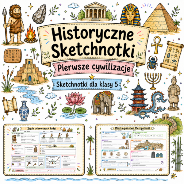Sketchnotki Historia klasa 5 – Pierwsze cywilizacje