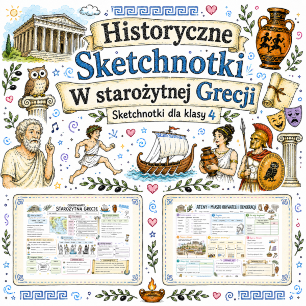 Sketchnotki Historia klasa 4 – W starożytnej Grecji (nowa PP)