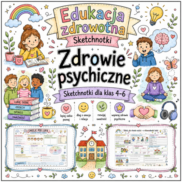 Sketchnotki Edukacja zdrowotna klasy 4-6 – Zdrowie psychiczne (nowa PP)