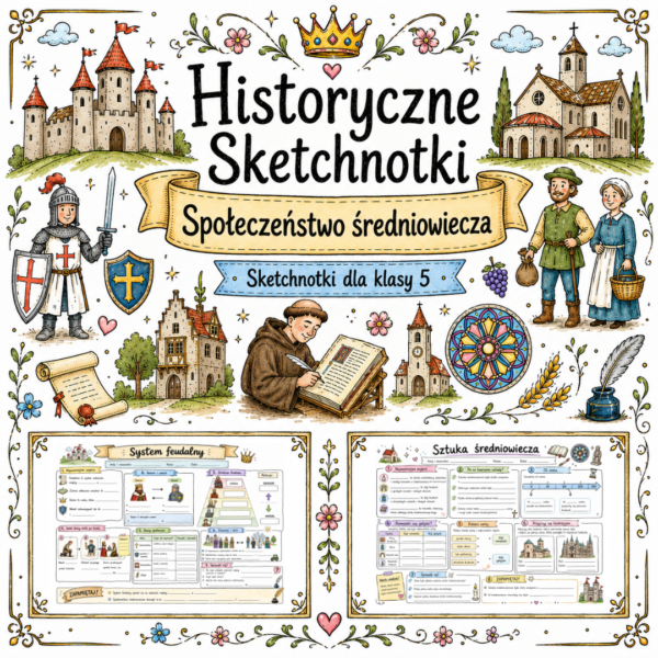 Sketchnotki Historia klasa 5 – Społeczeństwo średniowiecza