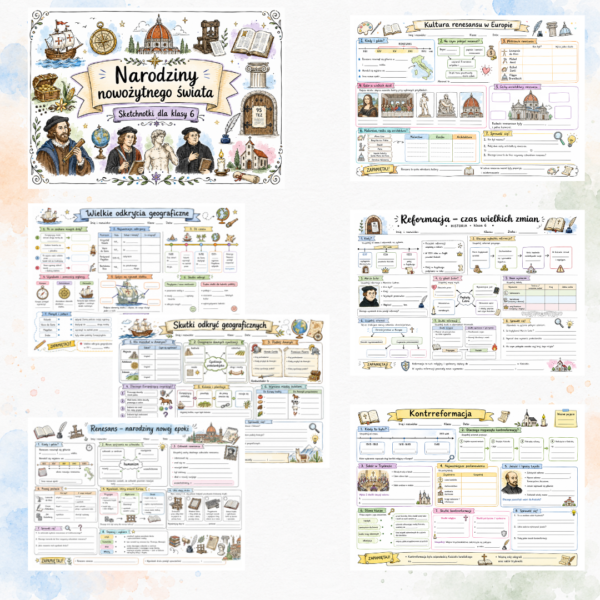 Sketchnotki Historia klasa 6 – Narodziny nowożytnego świata
