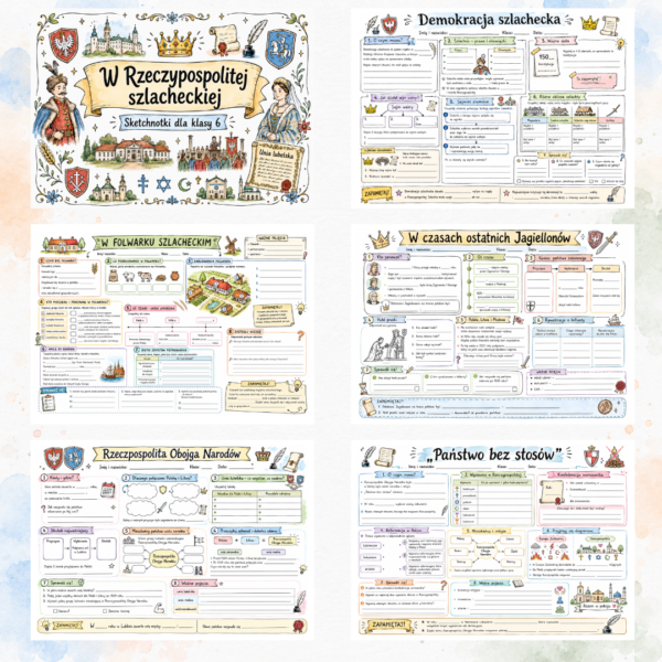 Sketchnotki Historia klasa 6 – W Rzeczypospolitej szlacheckiej