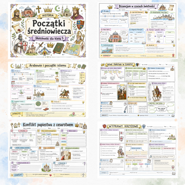 3 Sketchnotki Historia klasa 5 – Początki średniowiecza