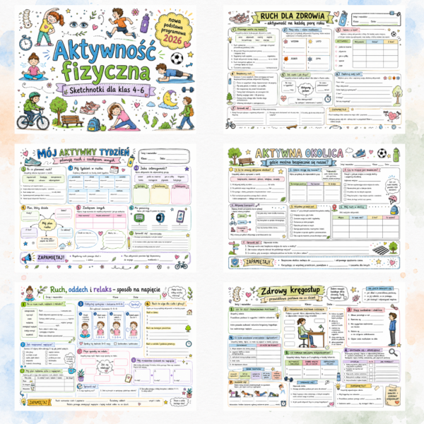 Sketchnotki Edukacja zdrowotna klasy 4-6 – Aktywność fizyczna (nowa PP)
