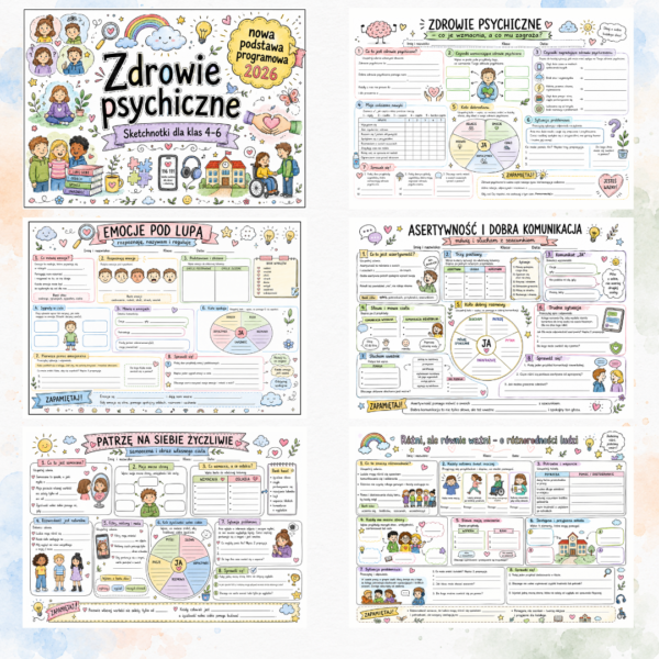 Sketchnotki Edukacja zdrowotna klasy 4-6 – Zdrowie psychiczne (nowa PP)