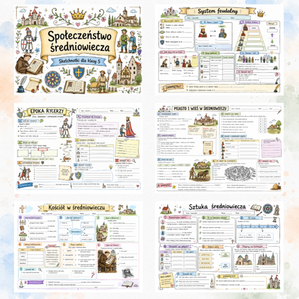 Sketchnotki Historia klasa 5 – Społeczeństwo średniowiecza