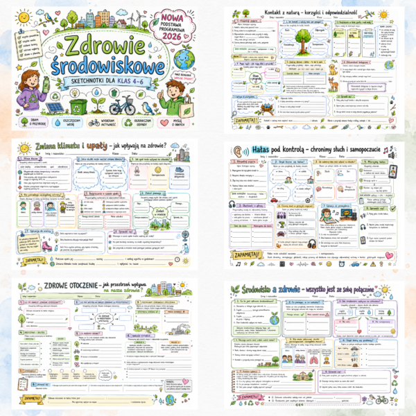 3 Sketchnotki Edukacja zdrowotna klasy 4-6 – Zdrowie środowiskowe (nowa PP)