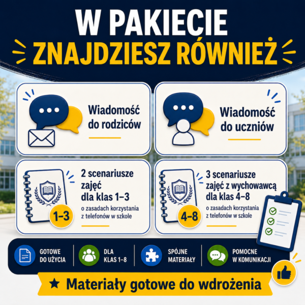 4 Telefony w szkole 2026 - kompletny pakiet dokumentów i materiałów edukacyjnych