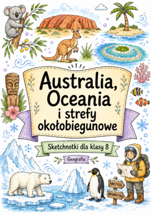 Sketchnotki Geografia klasa 8 – Australia, Oceania i strefy okołobiegunowe