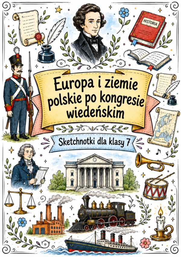Sketchnotki Historia klasa 7 – Europa i ziemie polskie po kongresie wiedeńskim