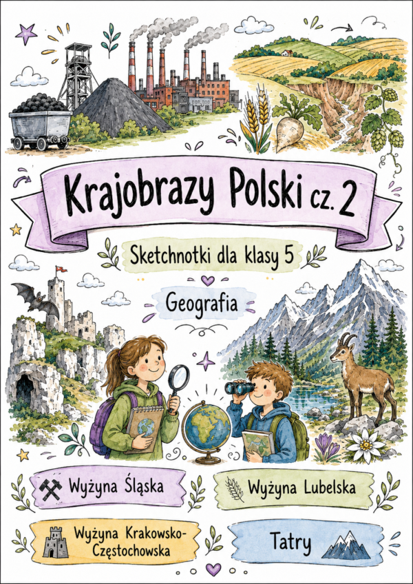 Sketchnotki Geografia klasa 5 – Krajobrazy Polski cz. 2