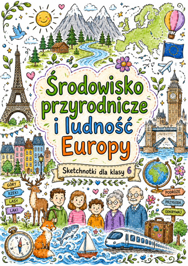 Sketchnotki Geografia klasa 6 – Środowisko przyrodnicze i ludność Europy