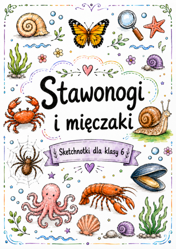Stawonogi i mięczaki - plakat Sketchnotki Biologia klasa 6 – Stawonogi i mięczaki