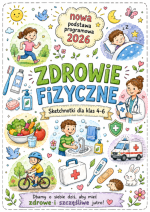 Zdrowie fizyczne - plakat Sketchnotki Edukacja zdrowotna klasy 4-6 – Zdrowie fizyczne (nowa PP)