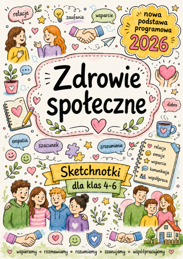 Sketchnotki Edukacja zdrowotna klasy 4-6 – Zdrowie społeczne (nowa PP)