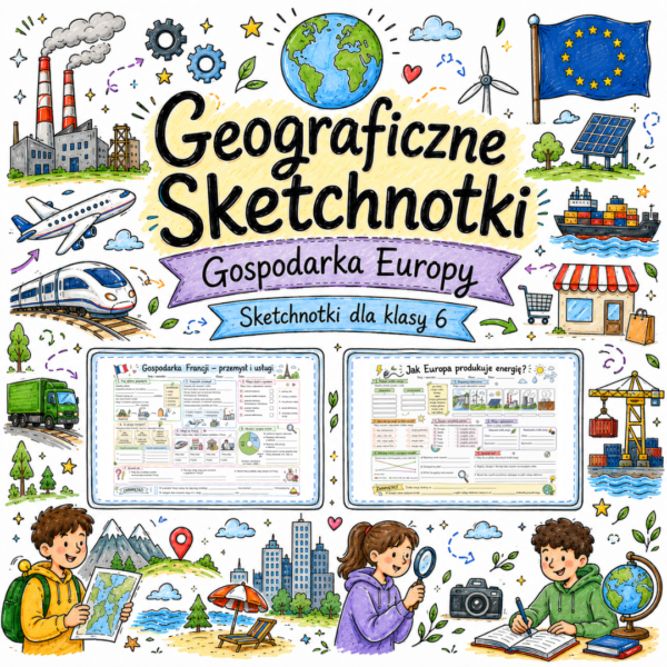 1 Sketchnotki Geografia klasa 6 – Gospodarka Europy
