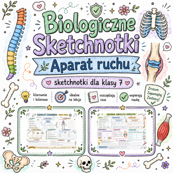 Sketchnotki Biologia klasa 7 – Aparat ruchu