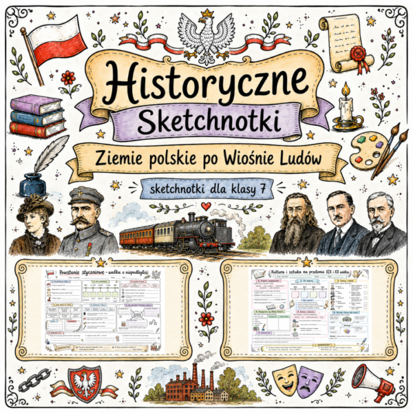 Sketchnotki Historia klasa 7 – Ziemie polskie po Wiośnie Ludów
