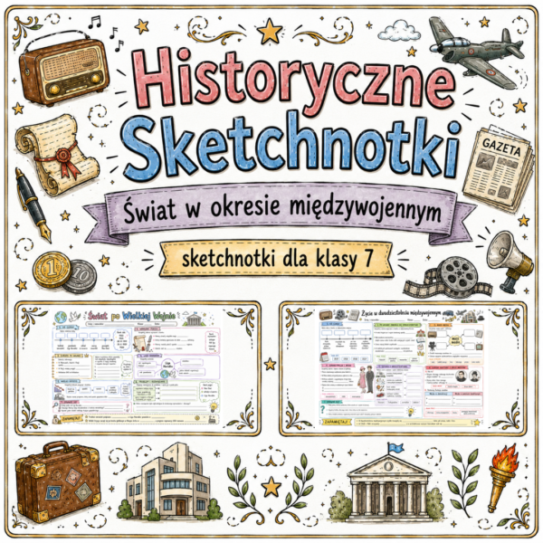Sketchnotki Historia klasa 7 – Świat w okresie międzywojennym