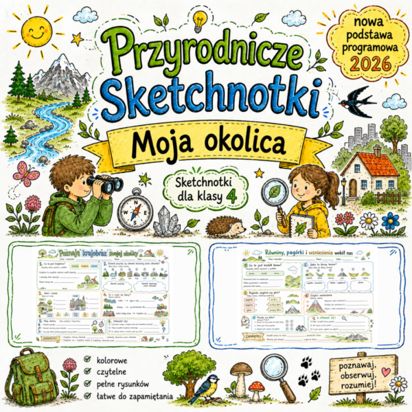 Sketchnotki Przyroda klasa 4 – Moja okolica (nowa PP)