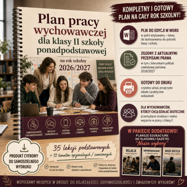1 Plan pracy wychowawczej dla klasy II szkoły ponadpodstawowej na rok szkolny 2026/2027