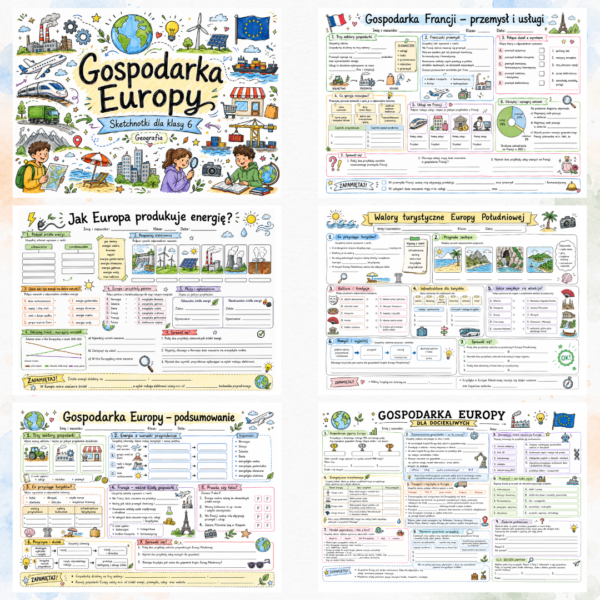 2 Sketchnotki Geografia klasa 6 – Gospodarka Europy