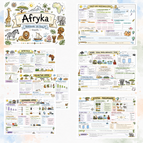 Pakiet sketchnotek Geografia klasa 8