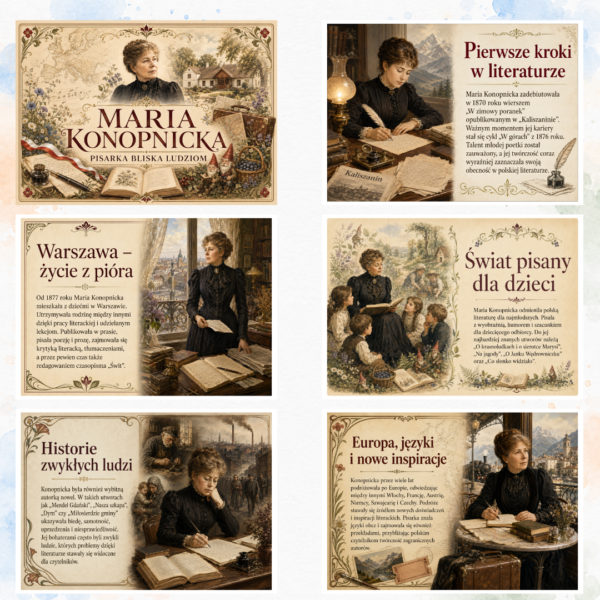Maria Konopnicka - pisarka bliska ludziom (plansze edukacyjne)