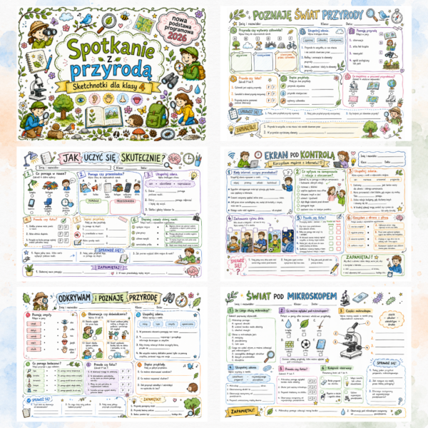Pakiet sketchnotek Przyroda klasa 4 (nowa PP)