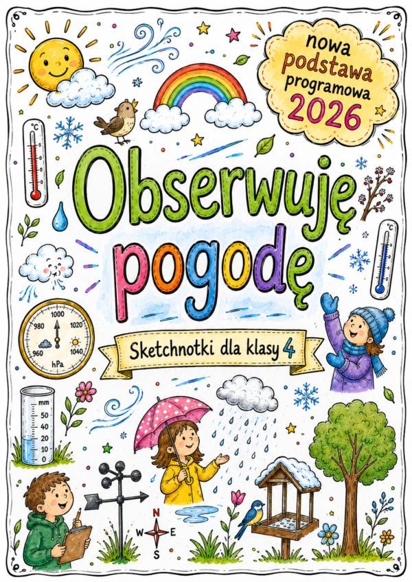 Sketchnotki Przyroda klasa 4 – Obserwuję pogodę (nowa PP)