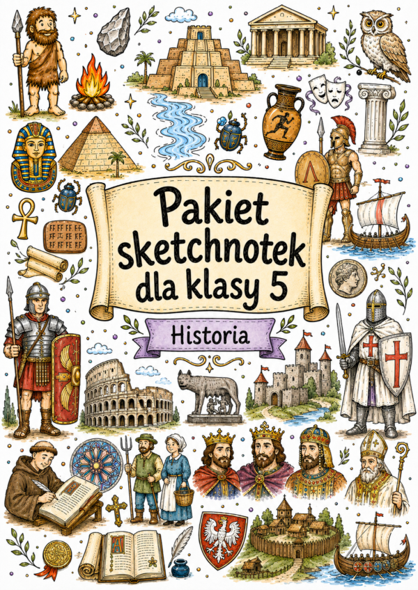 Pakiet sketchnotek Historia klasa 5