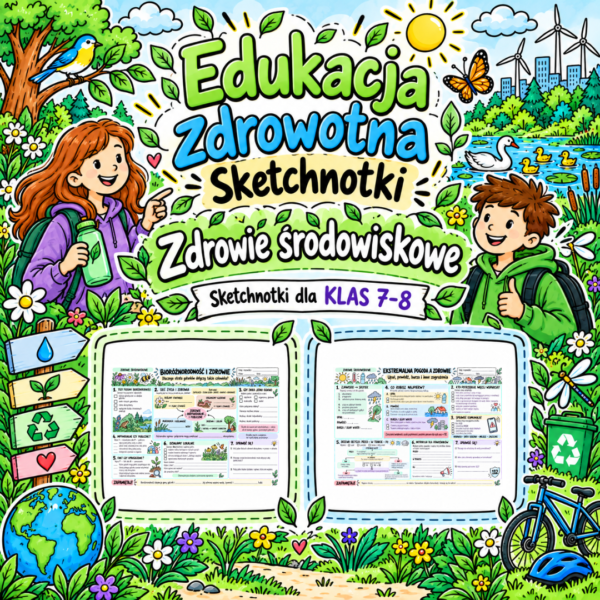 Sketchnotki Edukacja zdrowotna klasy 7-8 – Zdrowie środowiskowe (nowa PP)