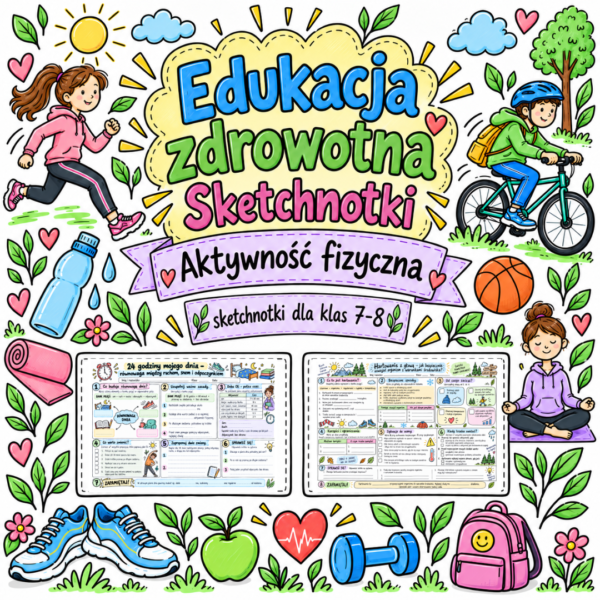 Sketchnotki Edukacja zdrowotna klasy 7-8 – Aktywność fizyczna (nowa PP)